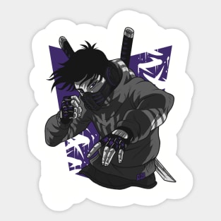 Urban Ninja Purple Graffiti Sticker